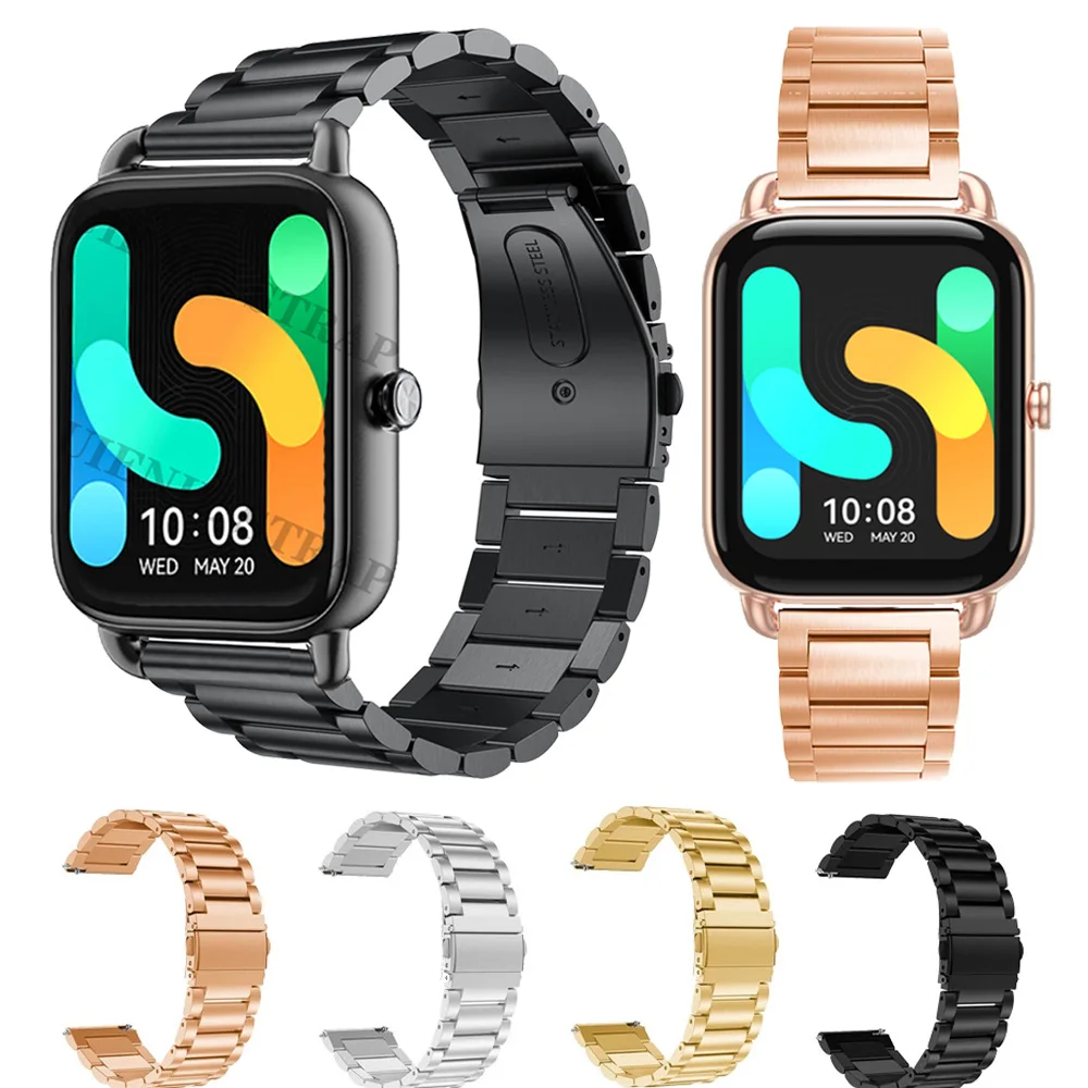For Haylou RS4 Plus Strap Stainless Steel Straps Quick Release Watchbands Metal Bracelet 20mm Watch Band For Haylou LS02 RS4