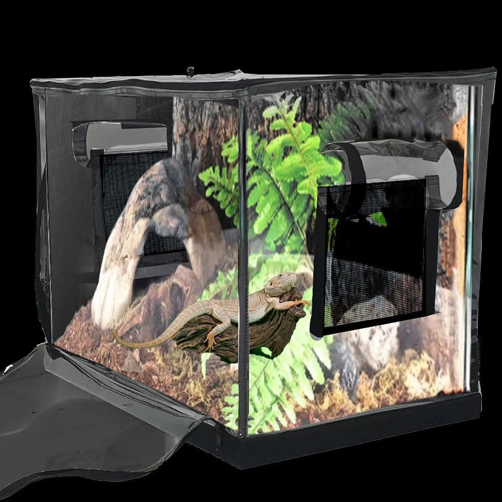 

Reptile Breeding Box Double Zipper Habitat Cage for Lawn Outdoor Hermit Crab