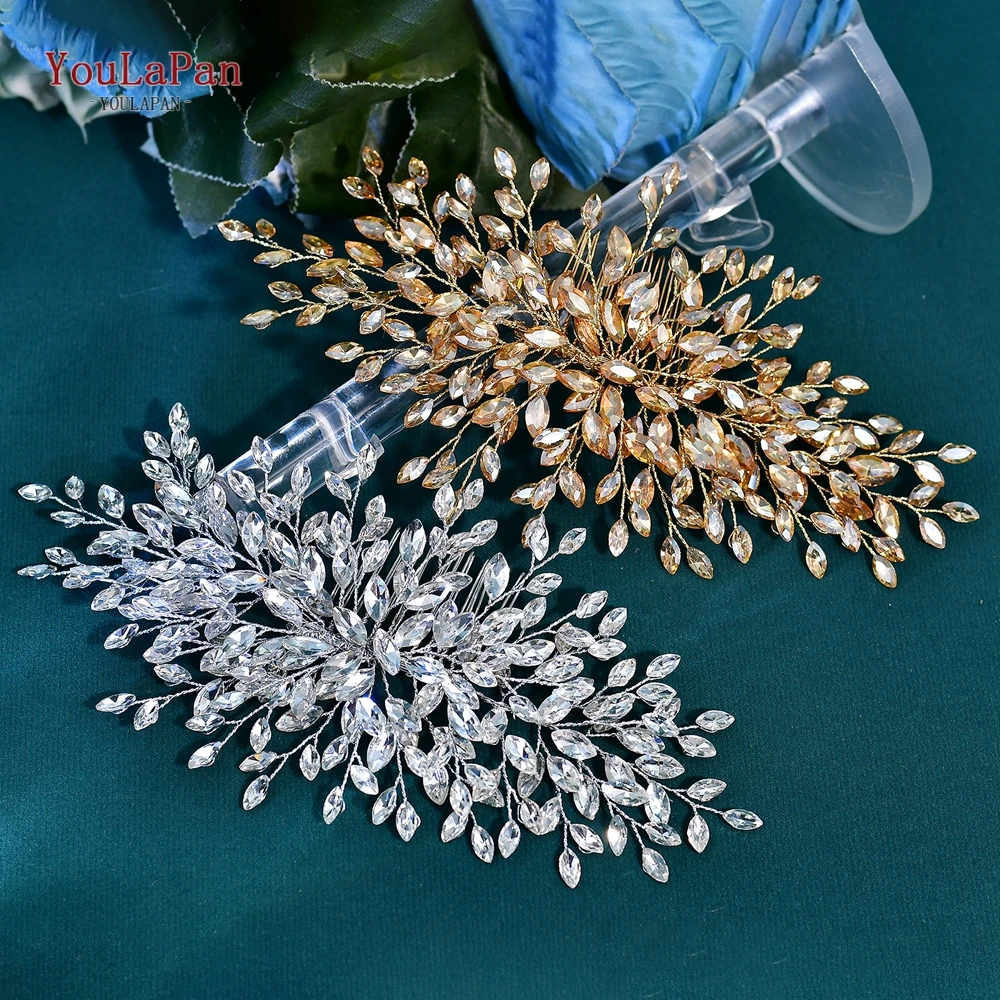 

YouLaPan Handmade Luxury Bridal Wedding Full Rhinestone Hair Comb Accessories Sparkly Women Party Prom Banquet Headpiece HP966