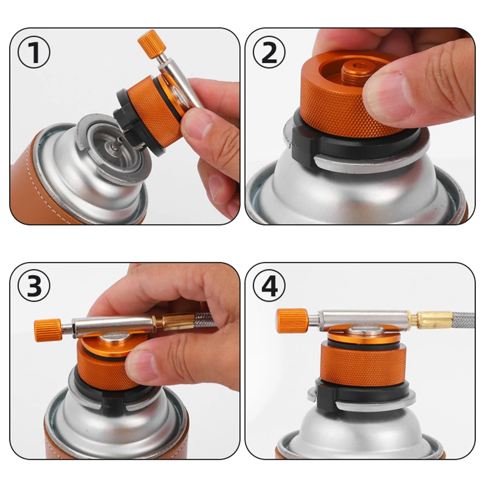 

High Quality Brand New Outdoor Adapter Gas Tank Aluminum Alloy + Plastic Orange With Self-locking 3.5*2.5*2.5cm