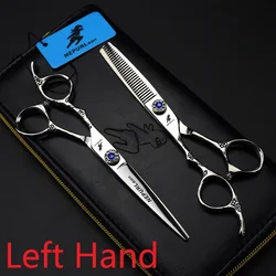 Nepurlson 6 Inch Salon Left Hand Hairdressing Scissors 440c Japan Steel Professional Barbershop Hair Cutting Thinning Scissors