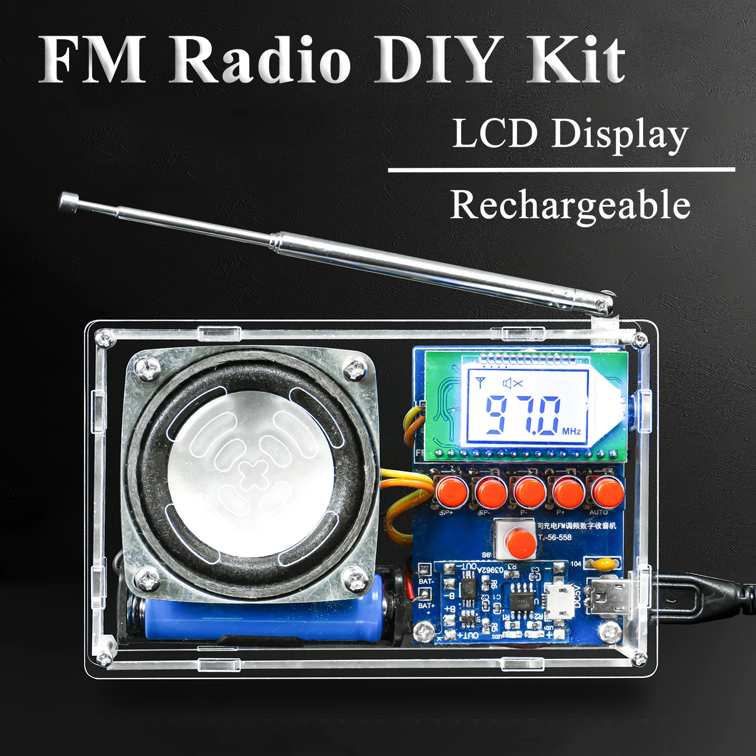 FM digitale radio-assemblage DIY-kit Elektronische printplaat Lasoefenproducten