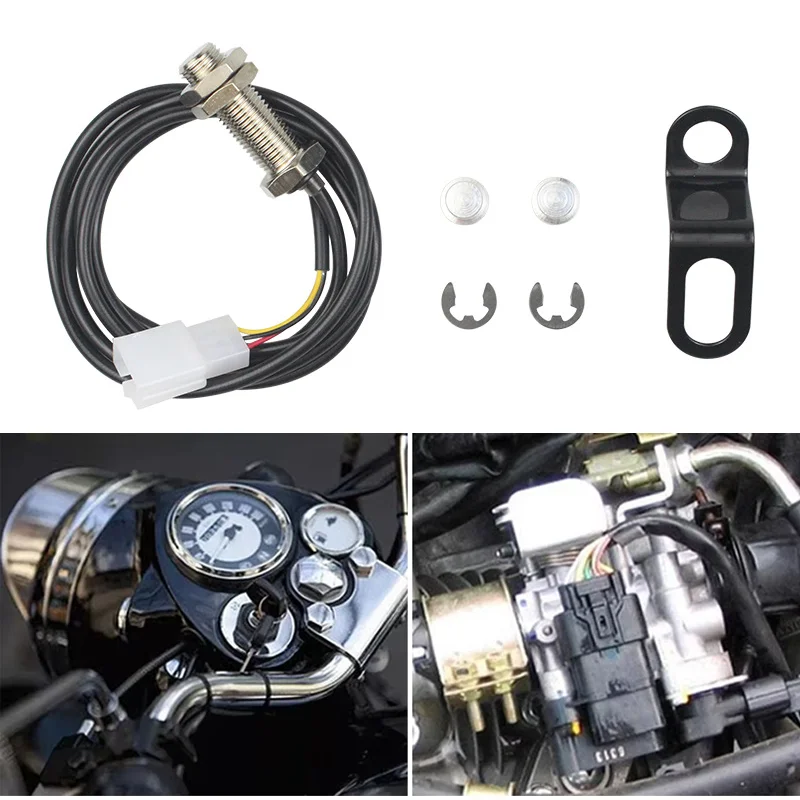 Motorcycle Odometer Sensor Magnets Cable Scooter Digital Speedometer Supporting frame Magnetic Sensor Replacement Kit With 2