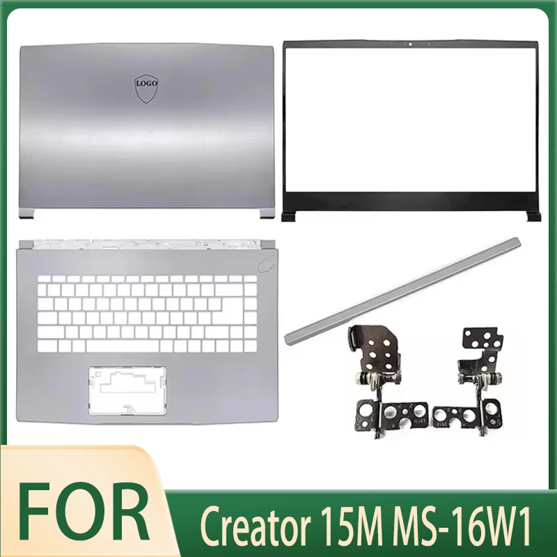 

New Laptop Housing for Creator 15M MS-16W1 LCD Back Cover Front Bezel Palmrest Hinges Hingecover Rear Lid Topcase Silver