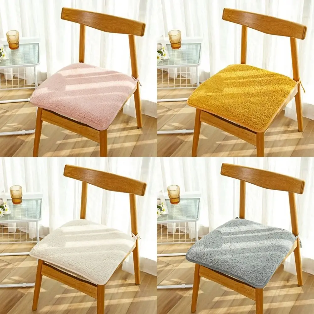 Soft Winter Warm Seat Cushion 40/45cm Square Office Chair Pad Student Chair Cushion Anti-Slip Car Seat Pad