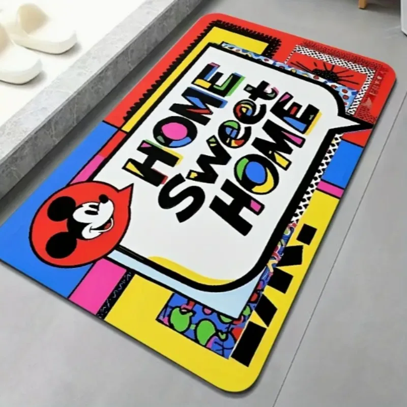 

Mickey and Minnie Mouse's "Home Is A Sweet Home" Door Mat Is A Non Slip Floor Mat Suitable Bedrooms Bathrooms Floral Decorations