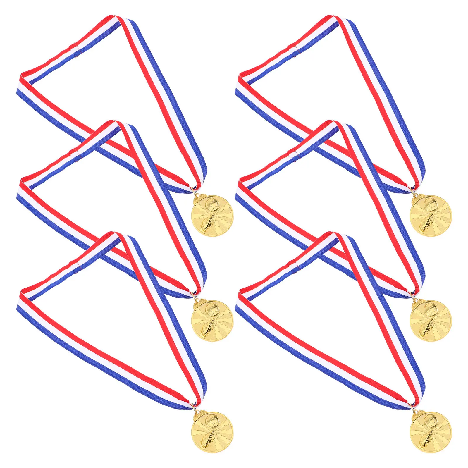 

Набор из 6 золотых металлических медалей для футбола: награды за первое место, сувениры для футбольных мероприятий