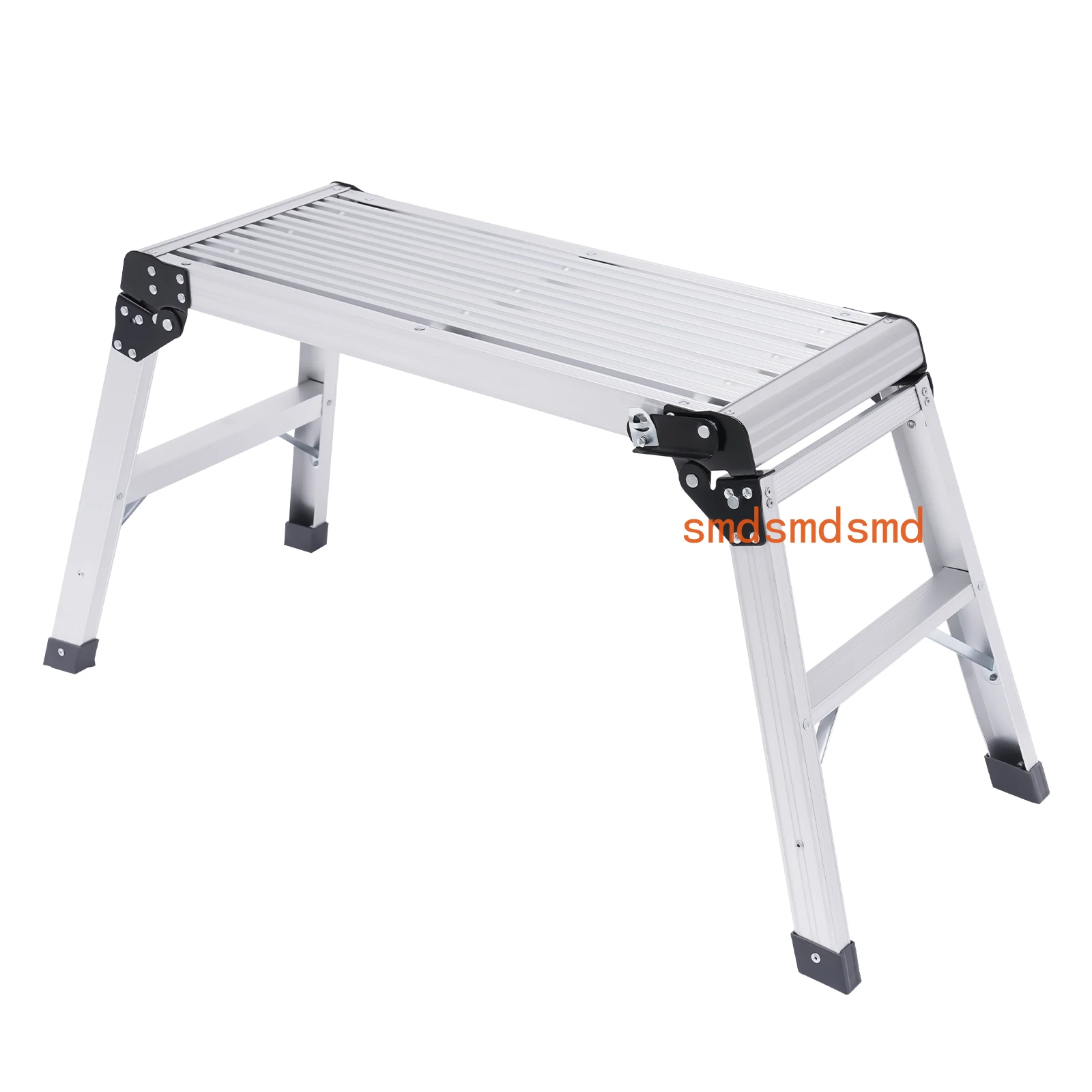 Bymaocar Folding Work Platform, Bench Ladder Stool, Anti-Slip Surface, Supports up to 150kg (Silver)