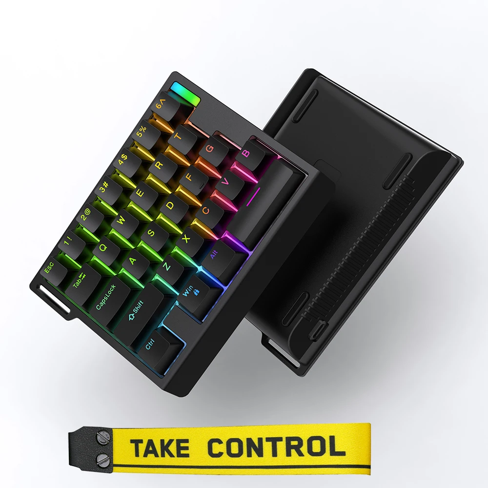 Zuidya he30 mini teclado com uma mão, interruptor magnético, teclado mecânico rgb 8khz 0.04mm, escritório, laptop, gamer, pc, teclados para jogos