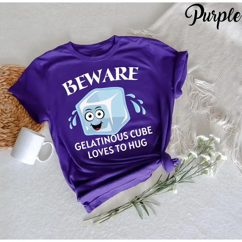 Beware Gelatinous Cube Loves To Hug T Shirt Funny Monster Geeky Humorous Gamer GifT Quirky Hugging