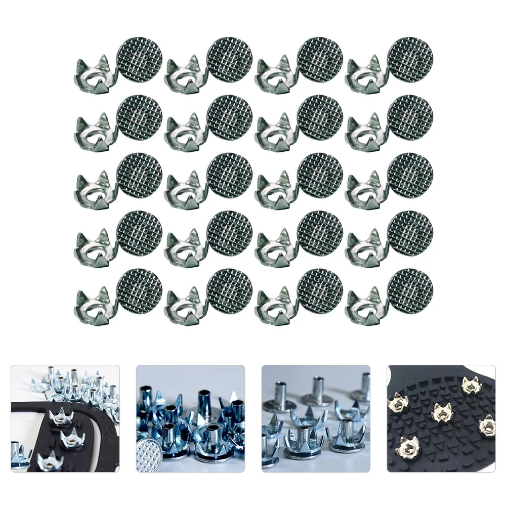 20 Pcs Crampons Spikes Non Slip Shoes Ice Cleats Snow Non-skid Steel Anti-slip Pegs Grippers