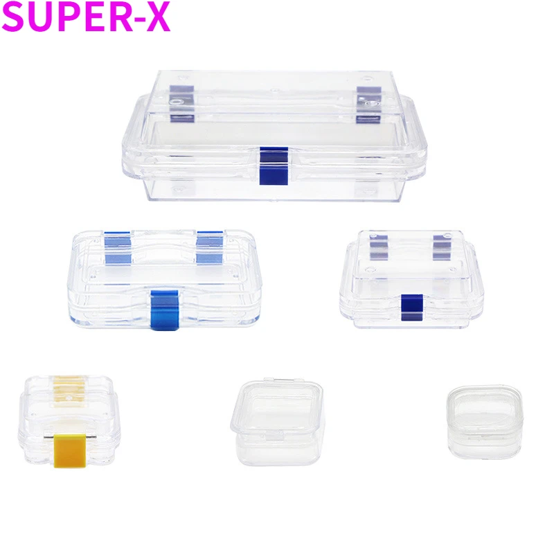 10pcs Dental Transparent Storage Box with Film  for Crown and Bridges Denture Plastic False Teeth Box Flexible Film