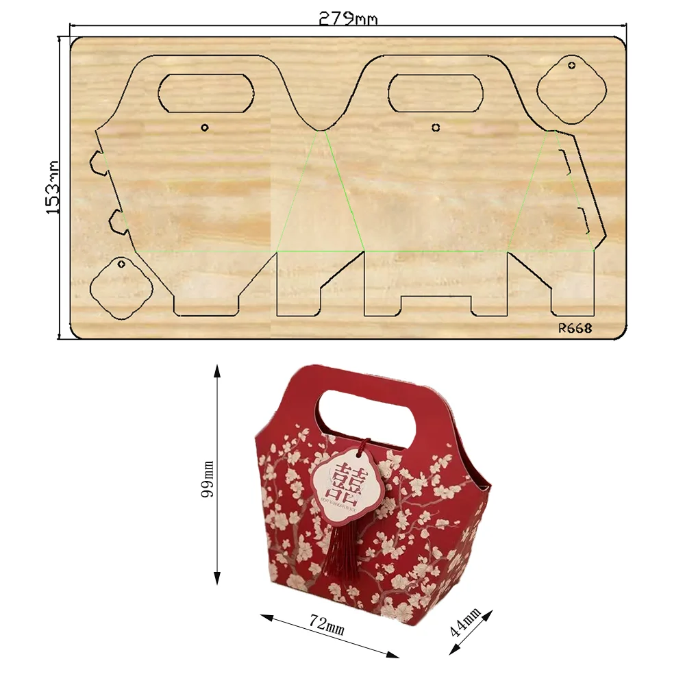 

Candy Boxs New Wooden Cutting Dies Scrapbooking DIY Suitable For Common Die Cutting Machines On The Market / R668