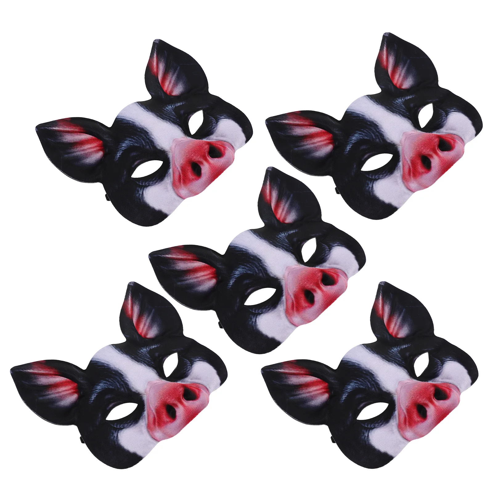 

5pcs Animal Pig Masks Halloween: Realistic 3D Pig Head Lightweight Breathable For Adults Carnival Masquerade Costume Party