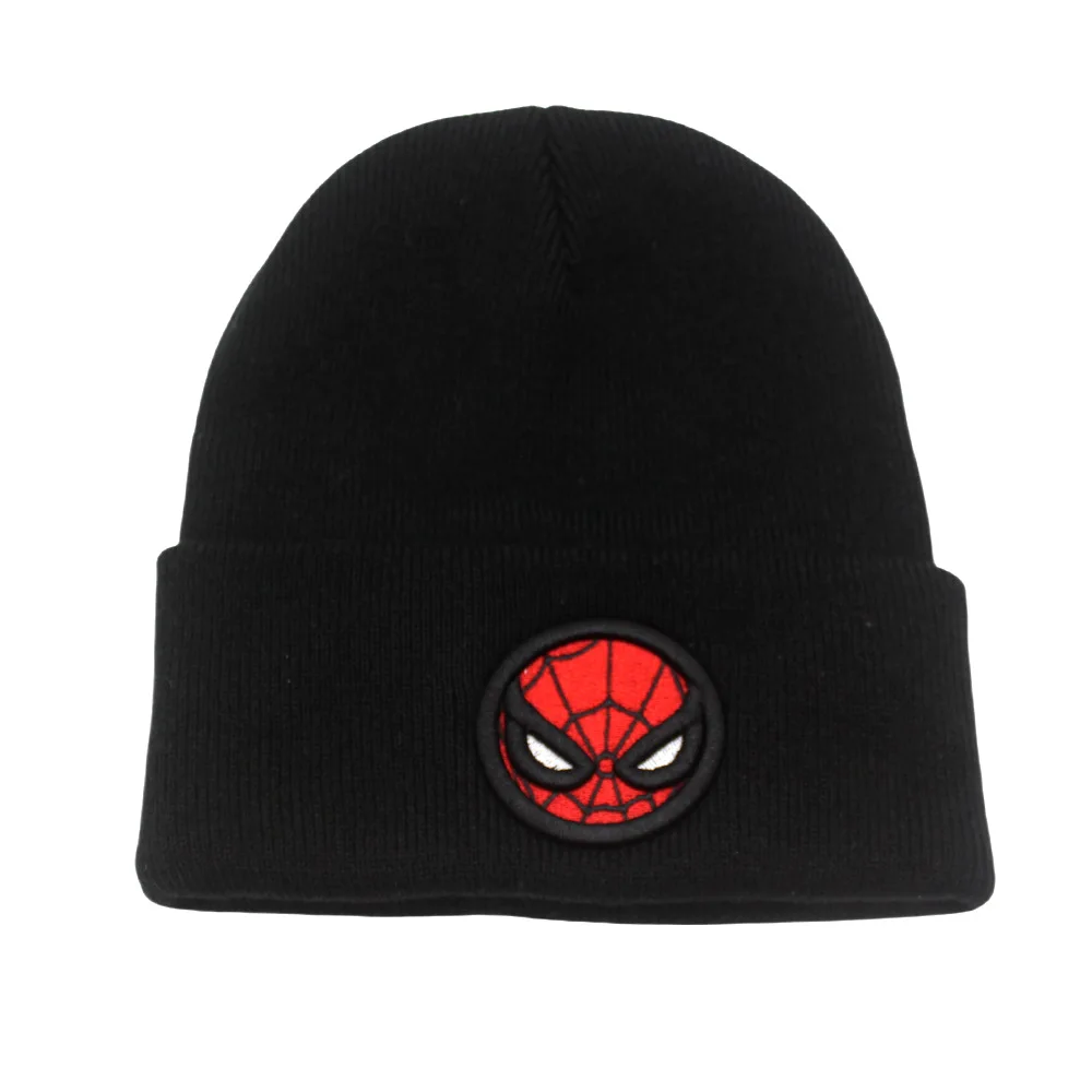 Superhero Spiderman Beanie Hat Knitted Unisex Spider-Man Costume Hat Warm Adult Cap Holdaiy Gift Party Props One Size