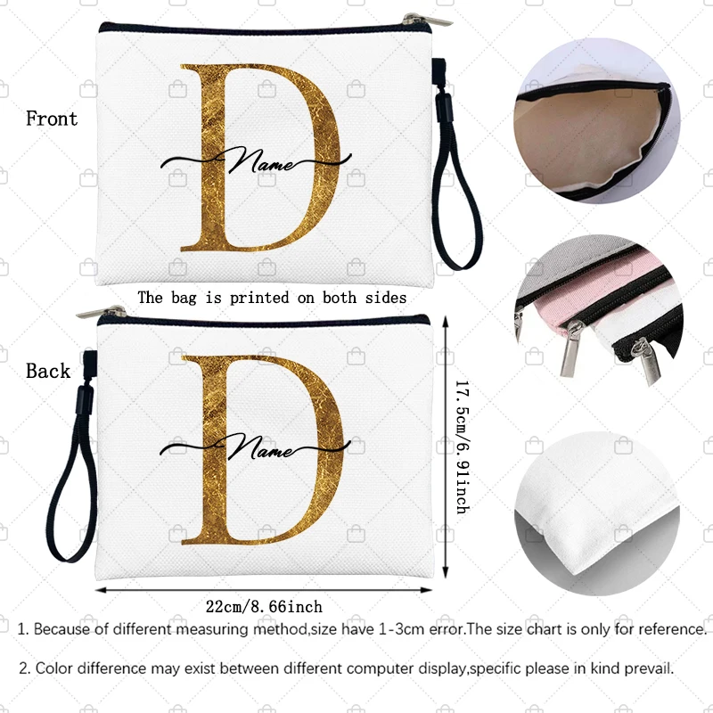 Personalized Name Logo Makeup Cosmetic Kits Travel Cosmetic Bag Makeup Bogs for Women Custom Toiletry Pouch School Pencil Pouchs