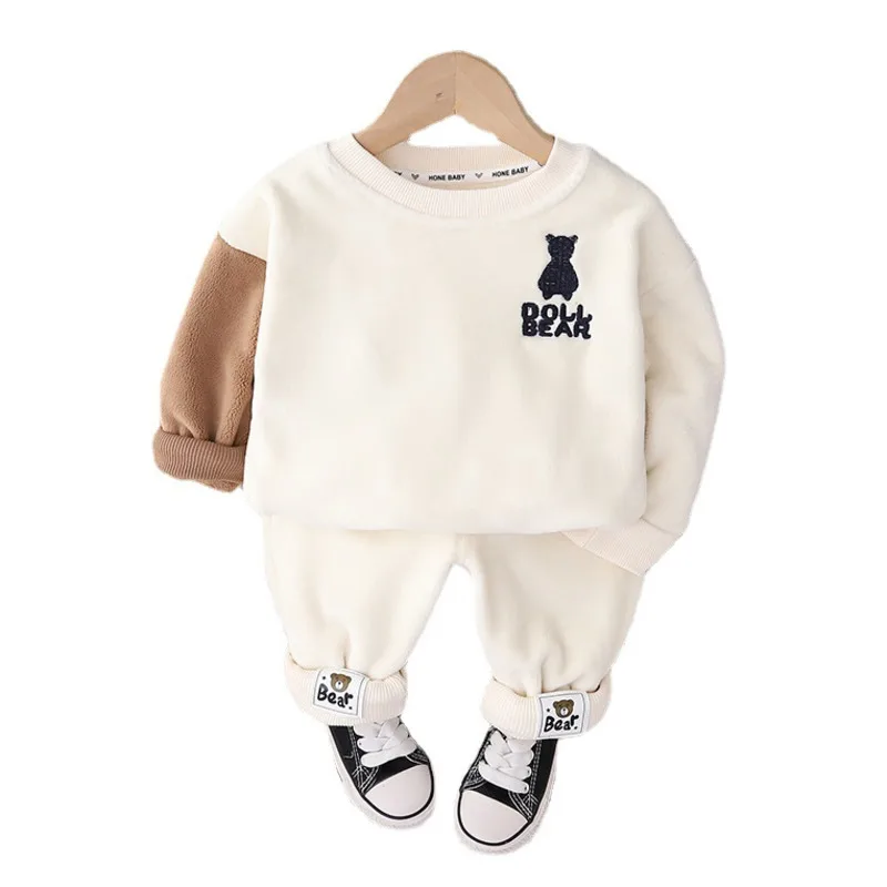 

New Winter Baby Girl Clothes Suit Infant Clothing Children Boy Thick Warm T-Shirt Pants 2Pcs/Set Toddler Costume Kids Sportswear