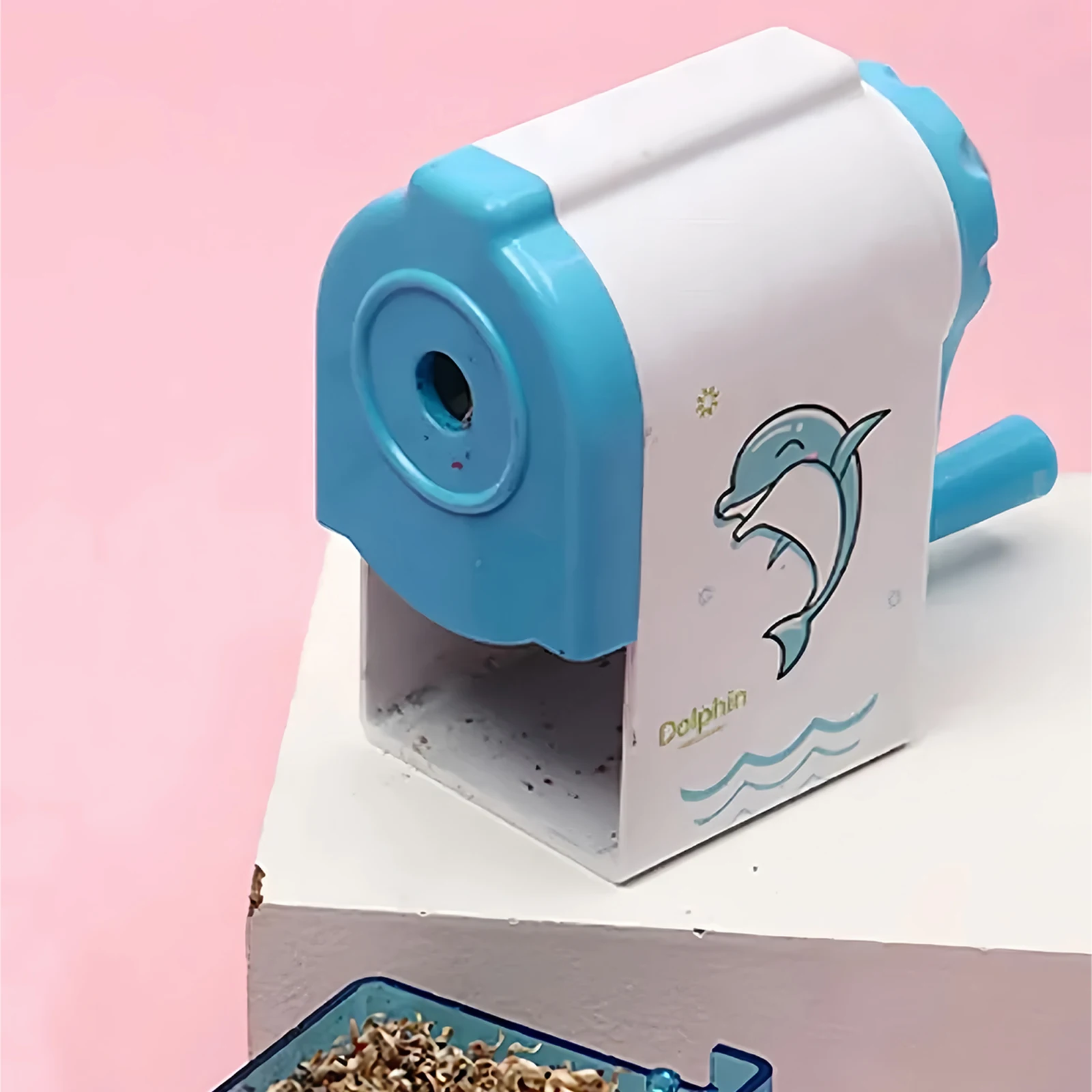 Cartoon automatic pencil sharpener, hand-crank pencil sharpener, rotary pencil sharpener, pencil cutter, student stationery, pri