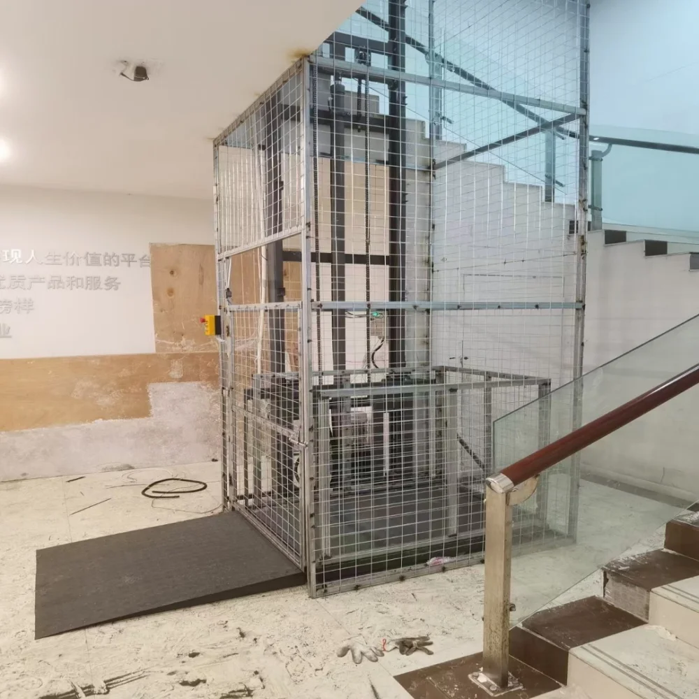 Hydraulic Household Cargo Lift Elevator with 24v Safety Controls 1000x1000mm Table Lifting Height