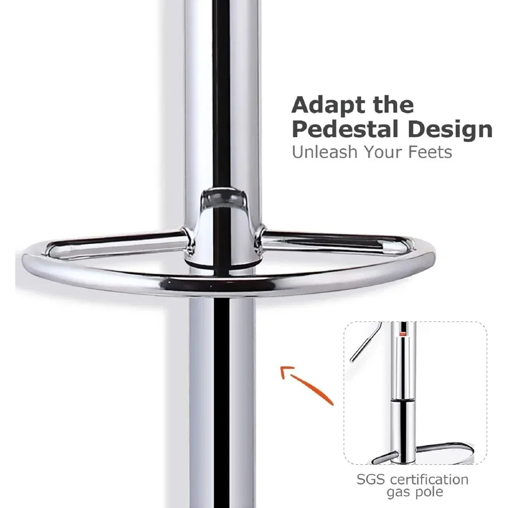 PU Leather ajustável Bar Chair com Back, Square Barstools para Kitchen Counter, Bar Chair Set de 2