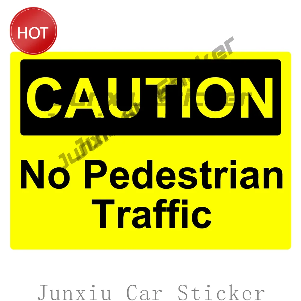 Caution No Pedestrian Traffic PVC Safety Sticker For Workplace Doors And Access Points Access Restriction Notice Decal