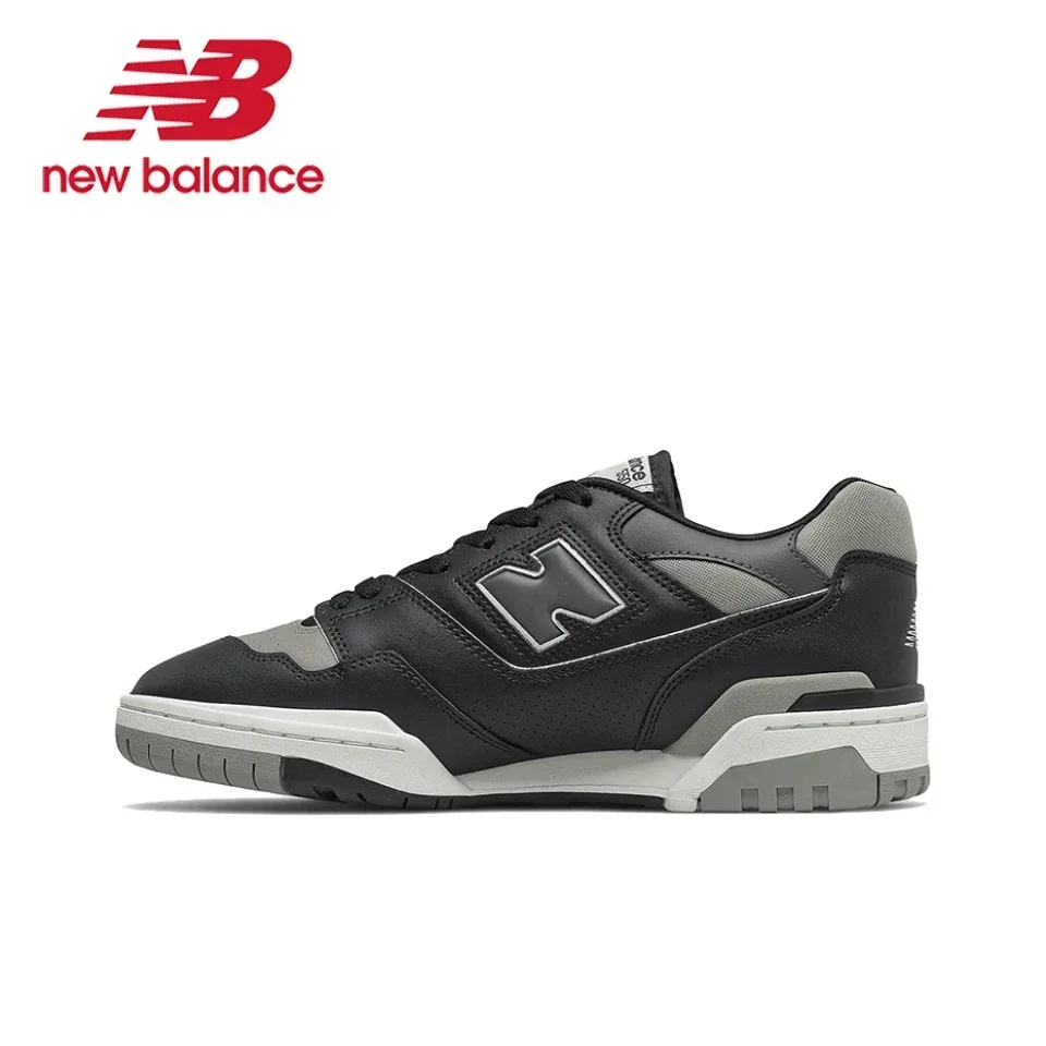 Original New Balance NB 550 Classic Vintage Faux Leather Casual Men's and Women's Running Shoes White Silver BB550SR1