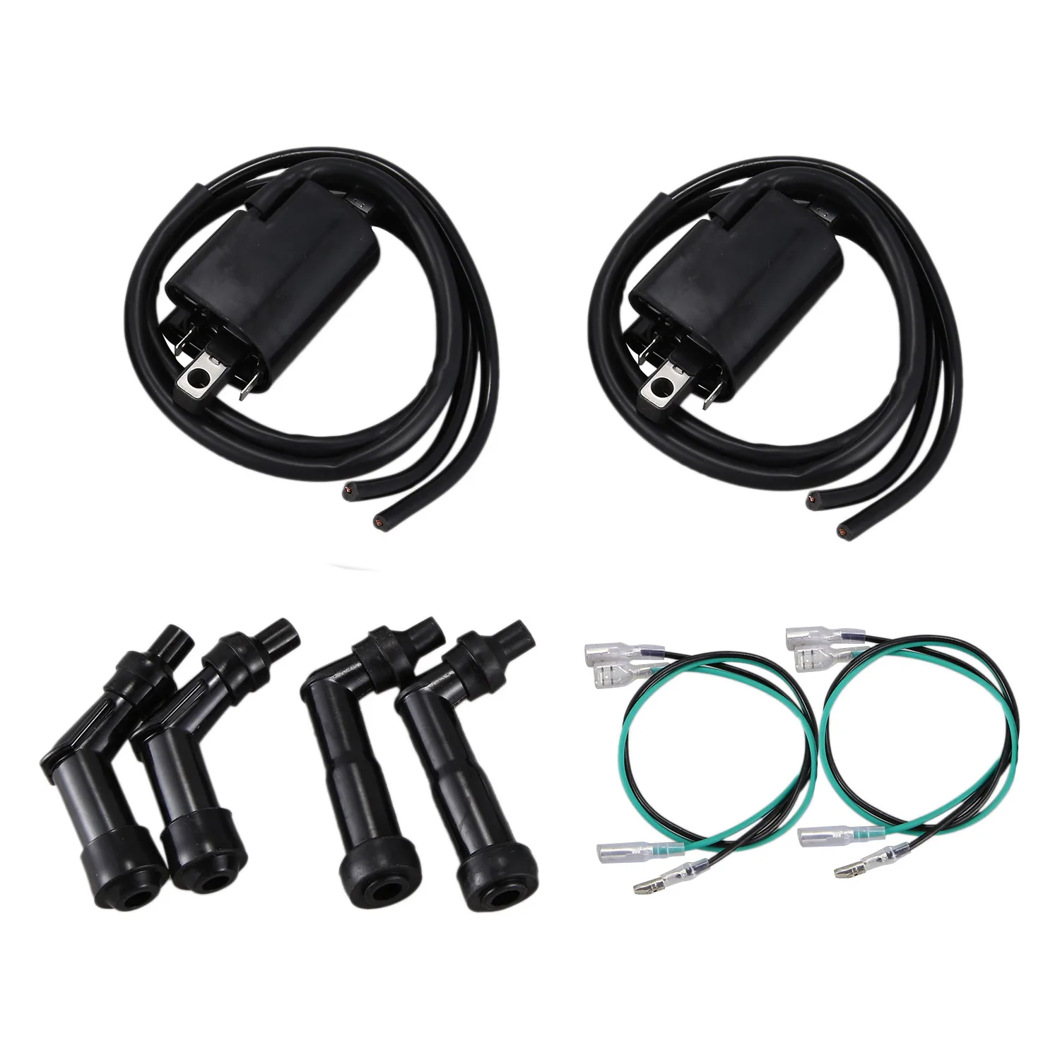 Ignitions Coils And Sparks Plugs Caps Set For Hondas CB350F CB400F CB500 CB550-A91R