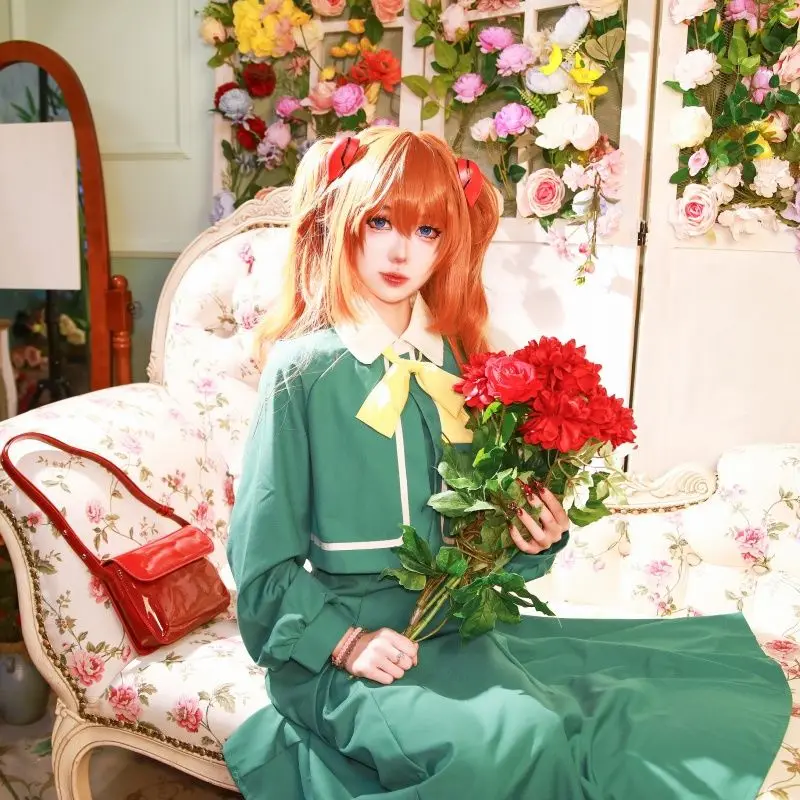 Vêtements de cosplay Asuka Langley Soryu, robe de dessin animé mignon, perruque Kawaii japonaise, périphérique d'anime, cadeau d'anniversaire pour un ami, nouveau