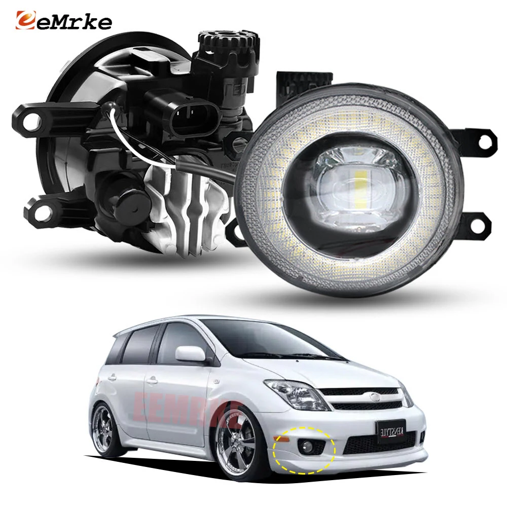 

Led Fog Light Assembly for Toyota Scion xA 2006 2007 Angel Eye DRL Car Front Bumper Daytime Running Lights Headlamp with Lens