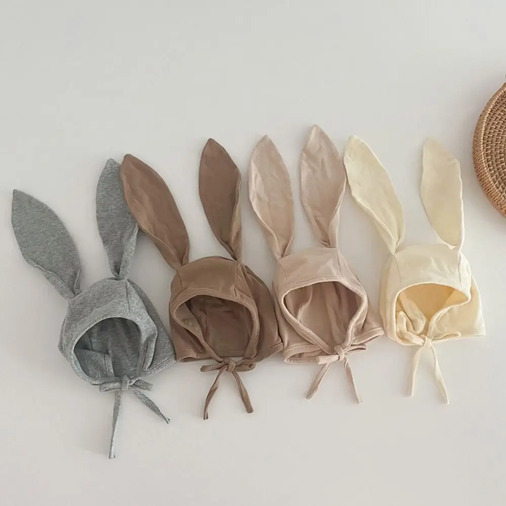 

Super Cute Thin Baby Rabbit Ear Hat No Brim Windproof Bonnet Beany Hat Pullover Style Cotton Toddler Bonnet Cap Spring Summer