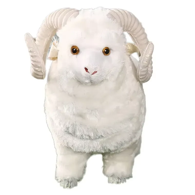 Cute Plush Sheep Toy Soft Stuffed Animal Little Goat Doll for Kids Birthday Gift Home Room Decor Simulation Model Ornament