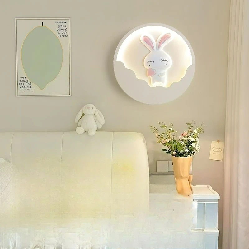 

Nordic White Rabbit LED Wall Light cartoon for Boys and Girls Creative Bedroom Nursery Light home decor lusters luminaires