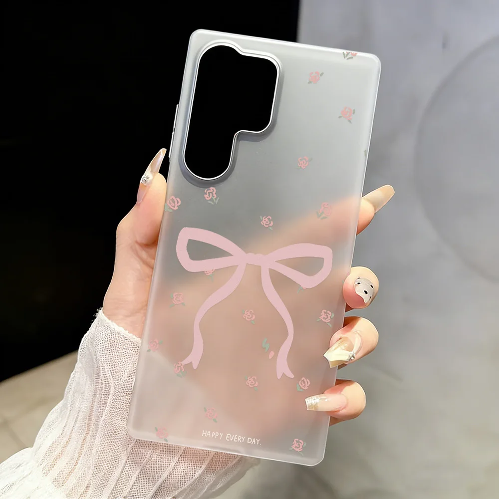 Schleifenknoten Klare Matte Handyhülle für Samsung Galaxy A56 5G A55 A16 A17 A36 A54 A53 A26 A07 A15 A05S S25 Ultra S24 FE S23 Cover