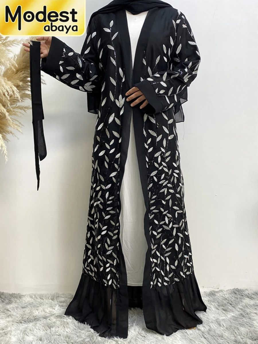 

Ramadan Femme Musulmane Embroidery Kimono Turkey Kaftan Islamic Clothing Muslim For Women Cardigan Caftan Robe