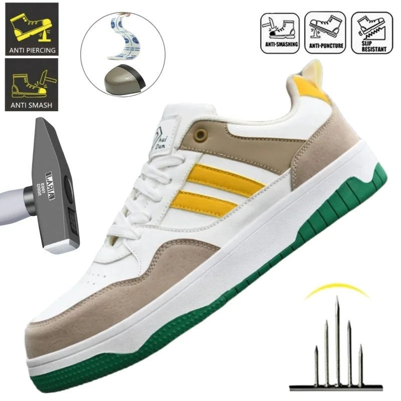 

Industrial Work Boots Puncture-Proof Safety Shoes Warehouse Kevlar Insoles Men Steel Toe Shoes Security Protective Shoes