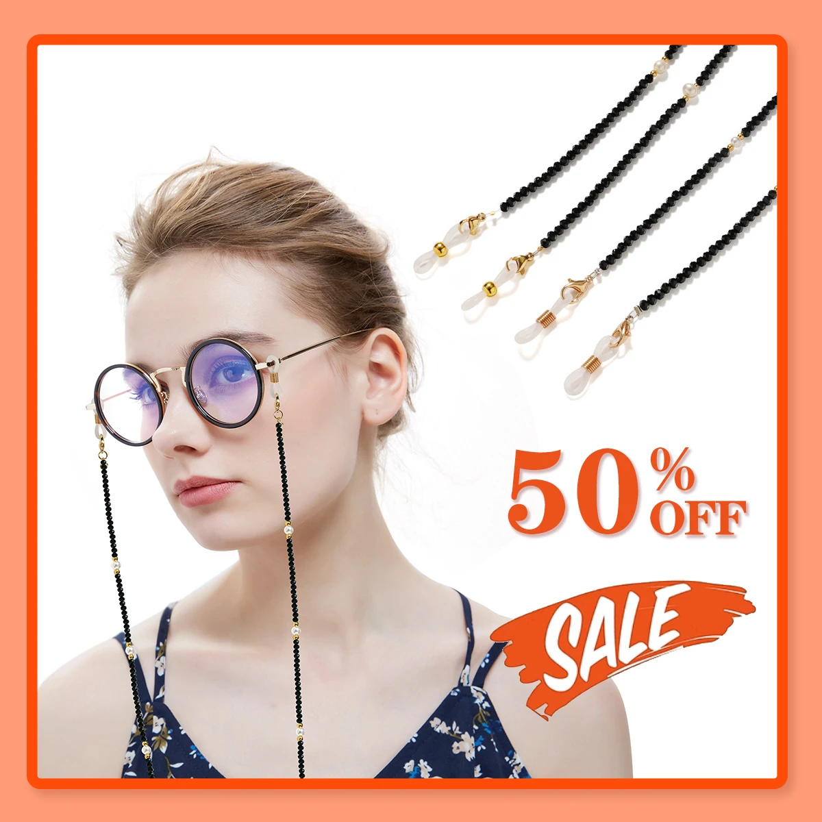 

Teamer Crystal Beaded Glasses Chain for Women Fashion Lanyard Gold Color Metal Sunglassses Chains Strap Cord Hanging Neck Holder