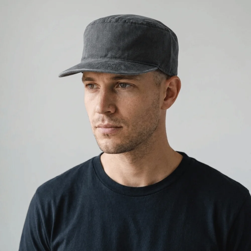Simple Solid Color Flat Top Hat Casual Style Flat Brim Peaked Cap Versatile Cotton Baseball Cap Versatile Use