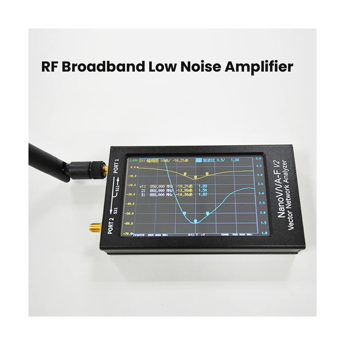 50K-3G Vector Network Analyzer NanoVNA-V2 F 4.3 Inch HF VHF UHF Portable Multifunction Antenna Analyzer