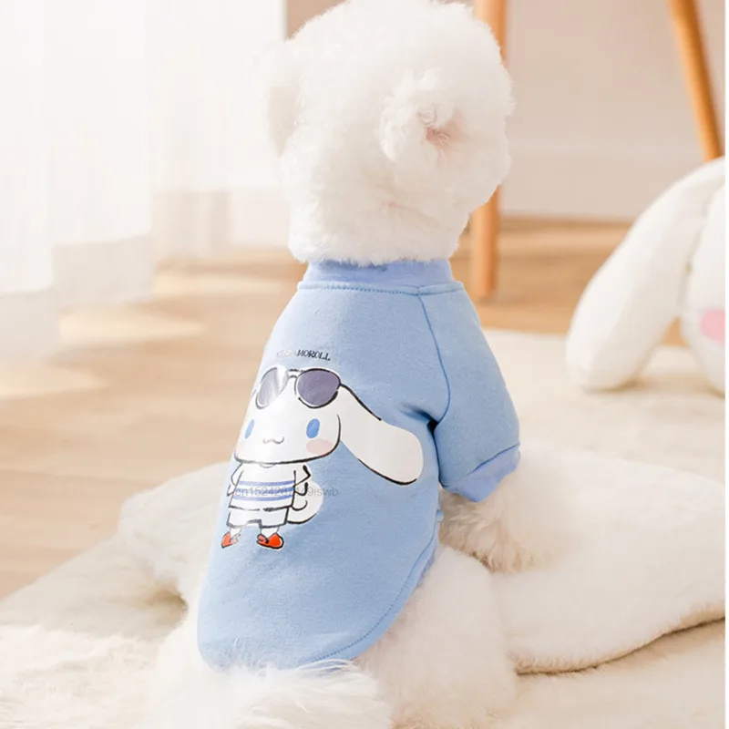 

Sanrio Hello Kitty Cinnamoroll Cotton Fleece Dog Clothes Kawaii Soft Pet Costume Teddy Bichon Cats Clothes For Spring Summer