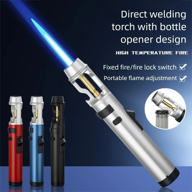 Upgraded Double Safety Switch Prevents Misoperation. The Flame Size Can Be Adjusted At Will. Windproof Outdoor Lighter.