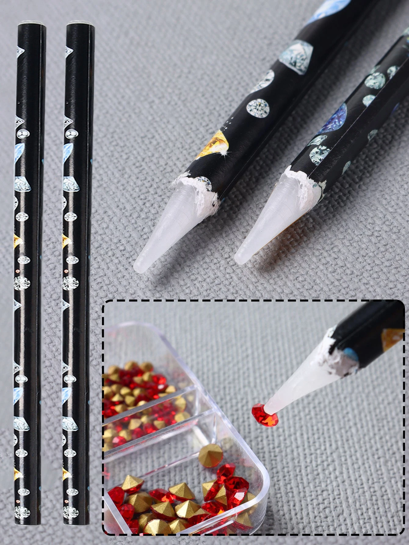 

Nail Art Diamond Picking Crayon Small Diamond Jewelry Special Suction Setting Pen With Adhesive Tool Durable And Strong Adhesion