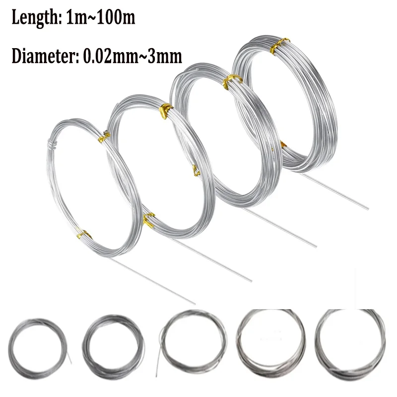 1 Stück 304 Edelstahldraht, Durchmesser 0,02~3 mm, vollhart, Länge 1 Meter/5 Meter/10 Meter/50 Meter/100 Meter, Federstahldraht – Detail 1