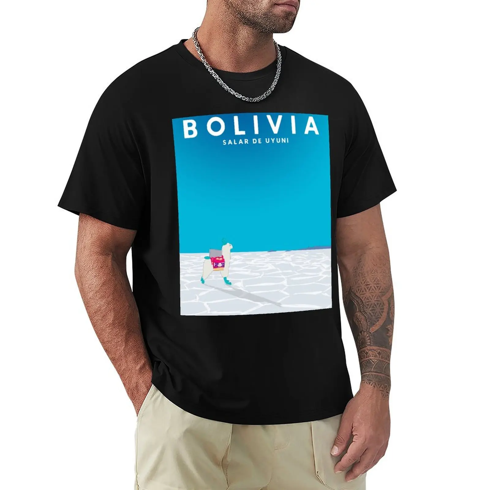 

Bolivia Salt Flats Travel Poster T-Shirt Big and Tall Gym T-Shirt