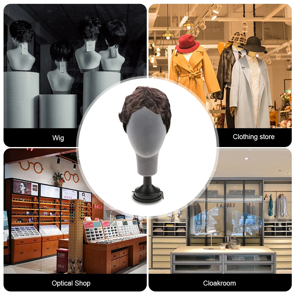 Foam Mannequin Head Model Hat Cap Wig Glasses Display Stand Rack Stable Base Shopping Mall Closet Holder Photography Prop
