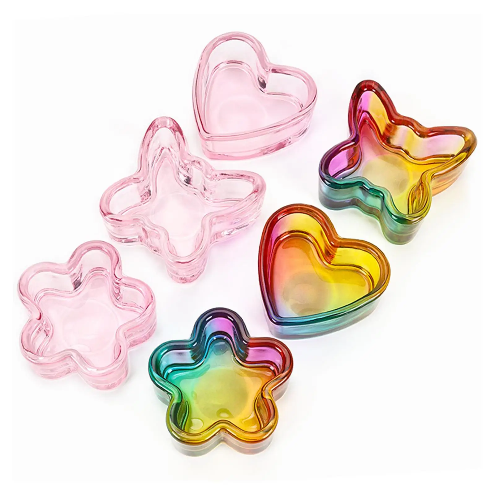 Nail Pen Wash Cup Glass Dappen Dish Multiuse Container for 3D Flower Nail Art Water Decal Studio