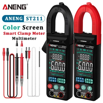 ANENG ST211 Digital Clamp Meter Multimeter 6000 Counts AC DC Voltage Current Tester Car Amp Hz NCV Ohm Large Color Display Tester
