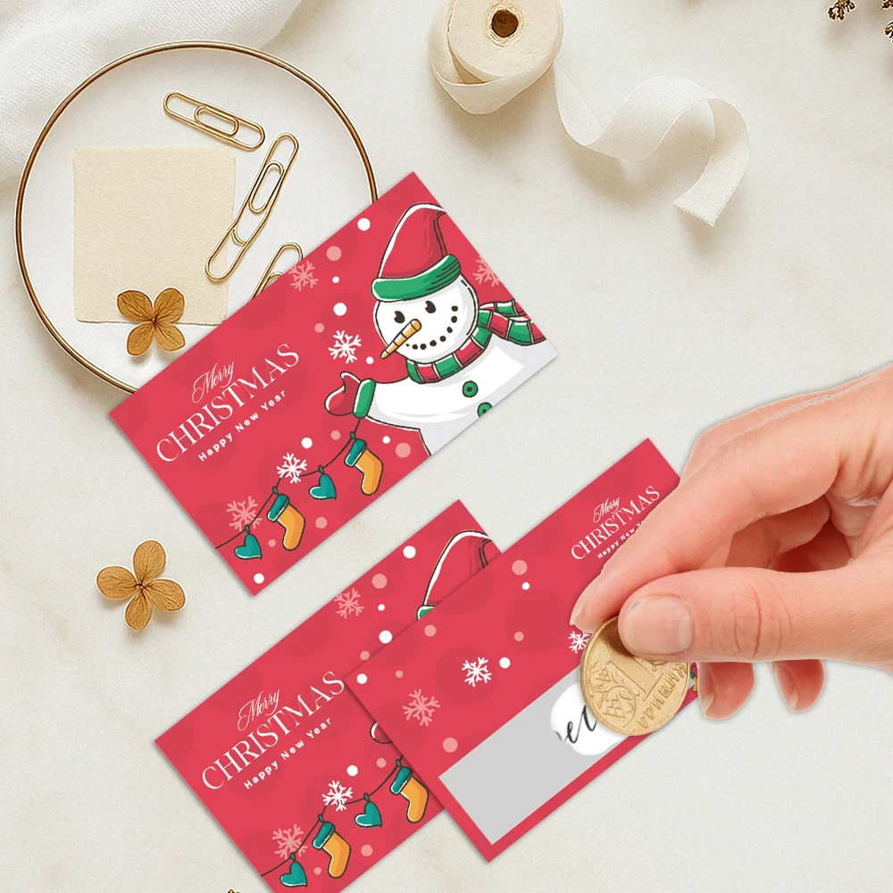 24 قطعة بطاقة ملاحظة فارغة ، بطاقات خدش رجل ثلج عيد الميلاد ، بطاقة خدش مفاجأة للعطلات لعام 2026. زينة الحفلات ، بطاقة هدايا ذاتية الصنع