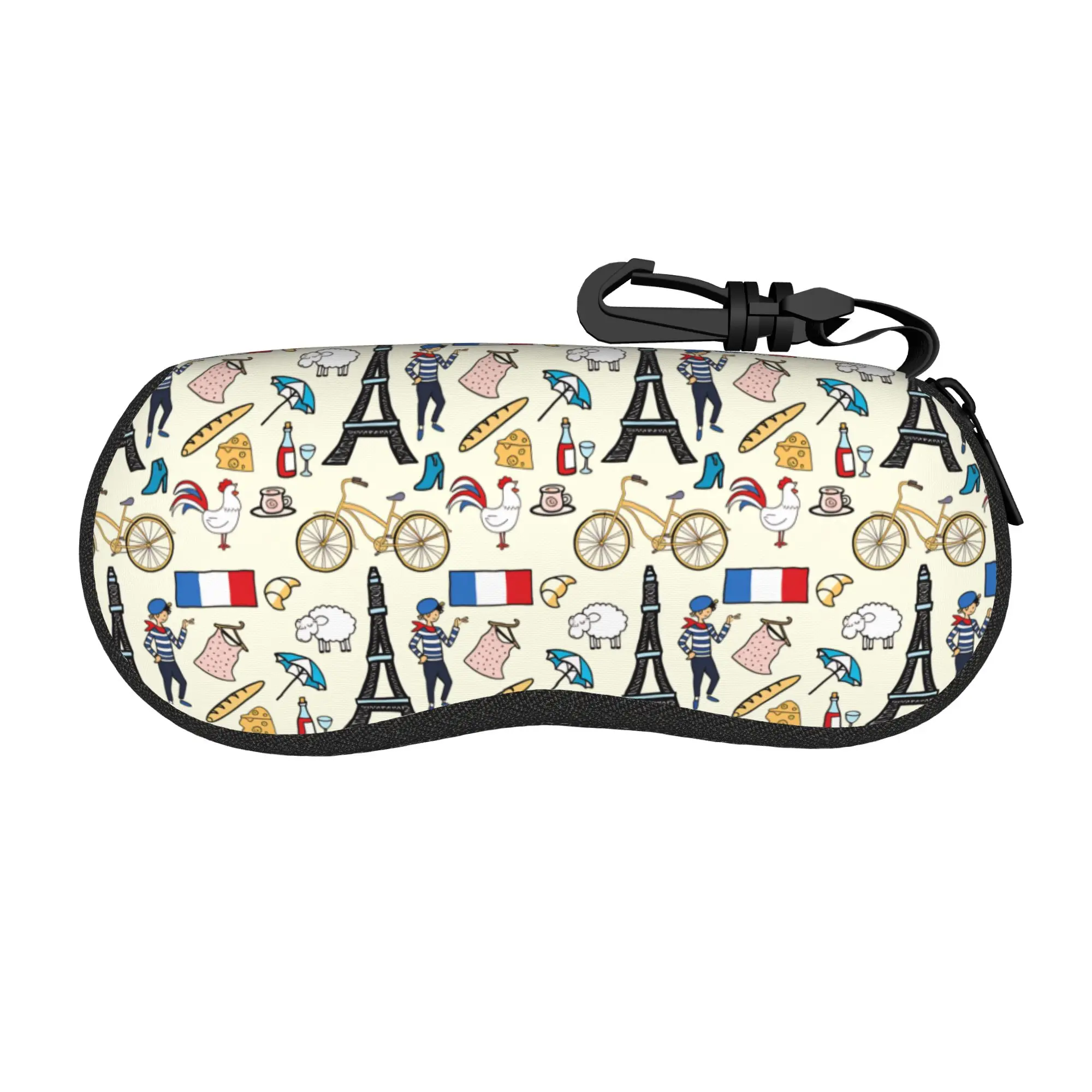 French Paris Glasses Case Fashion Daily Sunglasses Pouch For Male Female Fashion Eyewear Storage Portable Eyeglass Protector