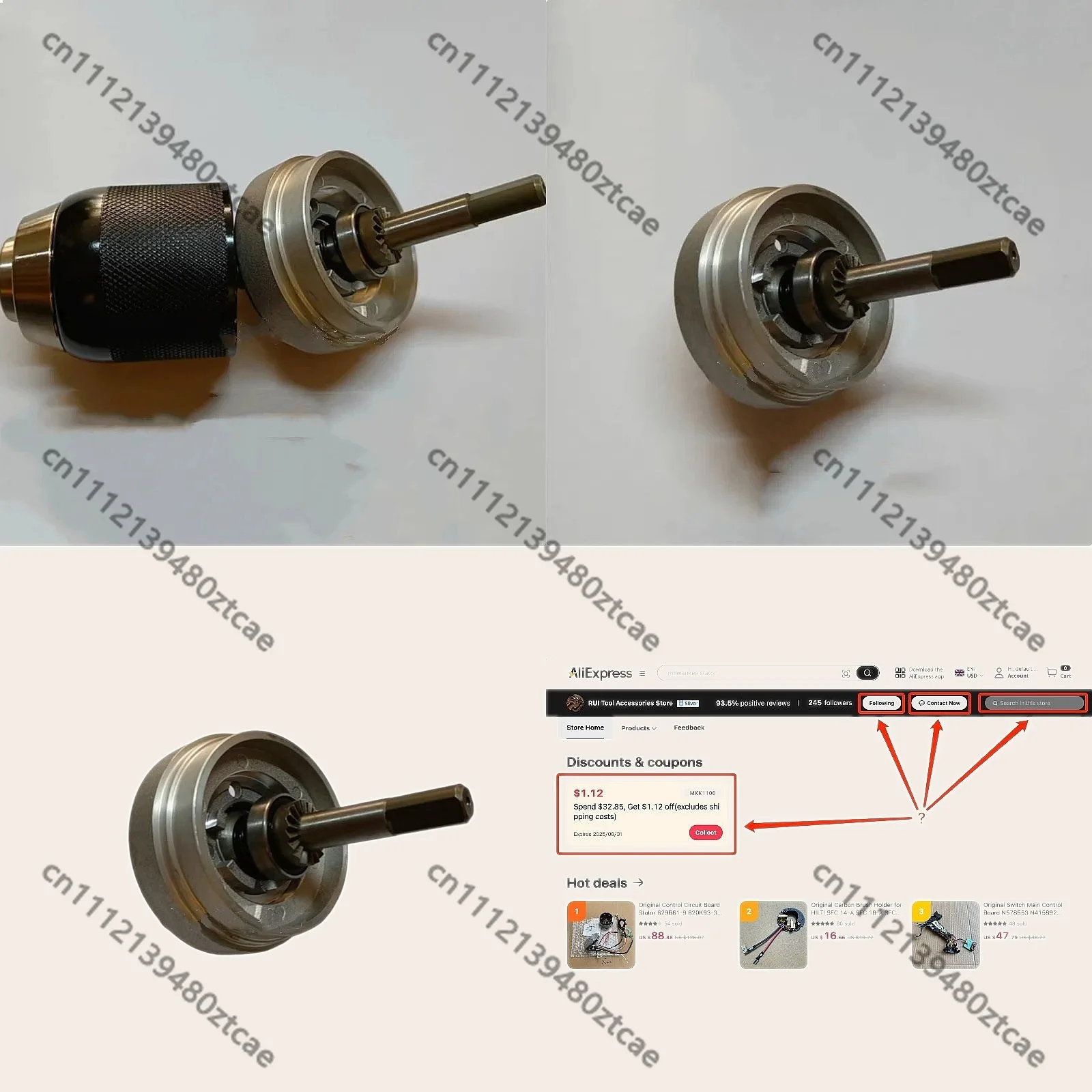 Original Chuck and Transmission Shaft N196034 N438748 for DEWALT DCD796 Gear Box Parts