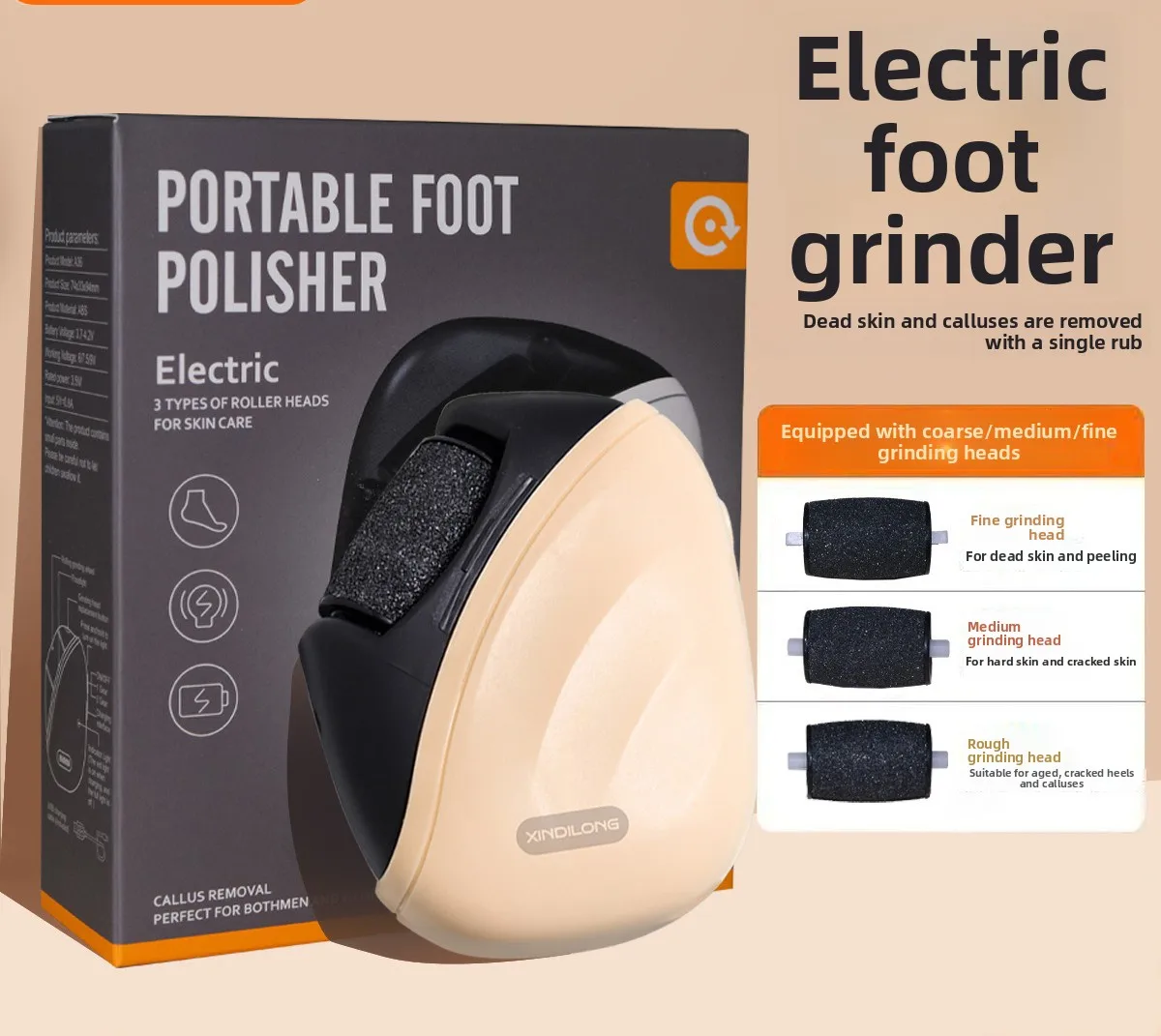 

2025 Новая электрическая пилка для ног, инструмент для удаления мозолей, педикюрный инструмент с легкой оптовой продажей